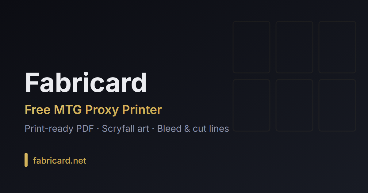 Free MTG Proxy Printer & Deck Builder - PDF | Fabricard