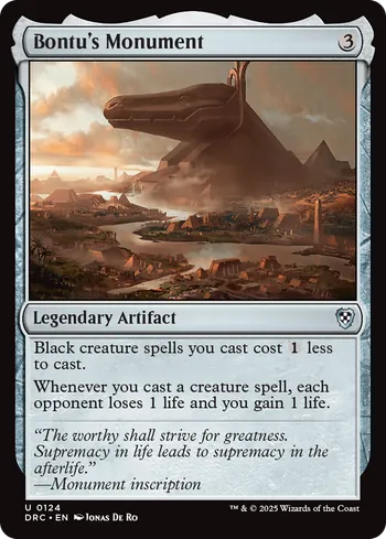 Bontu's Monument, Magic: The Gathering Karte