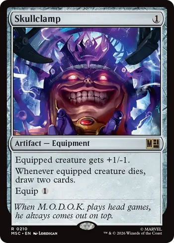 Skullclamp, Magic: The Gathering Karte