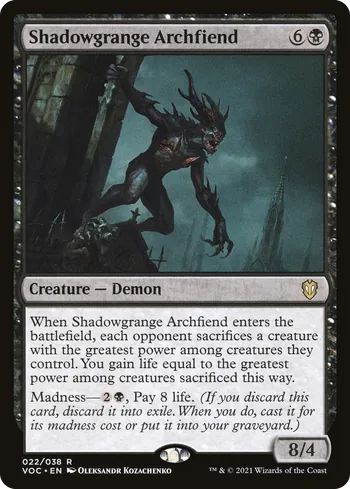 Shadowgrange Archfiend, Magic: The Gathering card